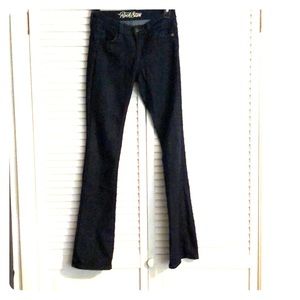 Dark denim boot cut jeans